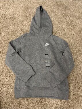 Nike Boy's Heather Gray Crewneck Hoodie Sweatshirt